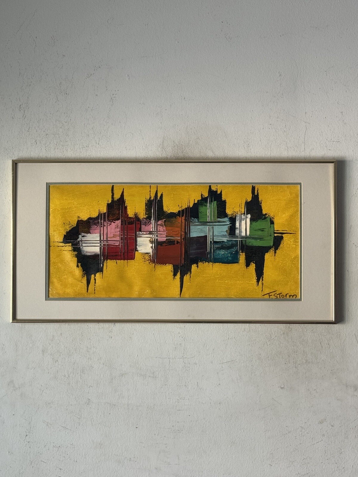 FRANS STORM VINTAGE MODERN ABSTRACT CUBIST OIL PAINTING OLD DUTCH MODERNISM ART