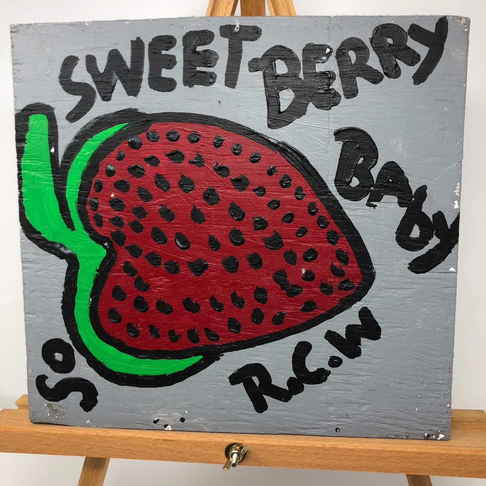 Original Outsider Ruby Williams 2012 Folk Art Painting «Sweet Berry Baby»