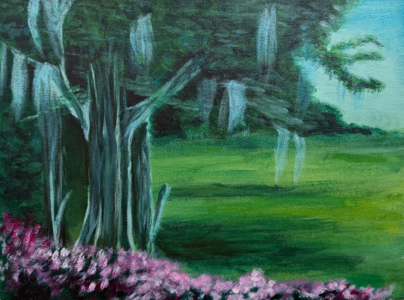 Contemporary Landscape Acrylic Painting Modern Art Wall Hanging Multi-Color