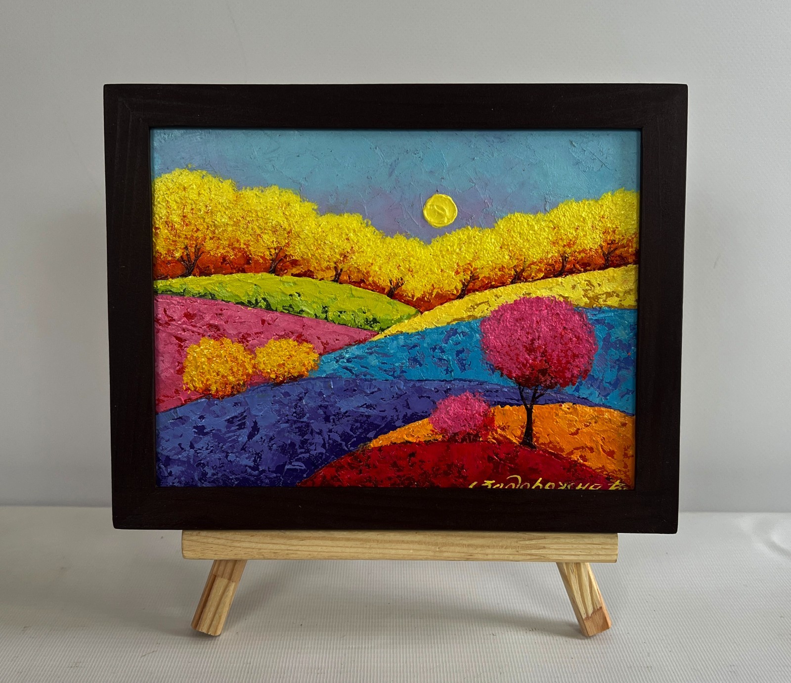 Oil Painting Autumn Forest Of Fading Day V. Zadorozhnya Original nAAA4596