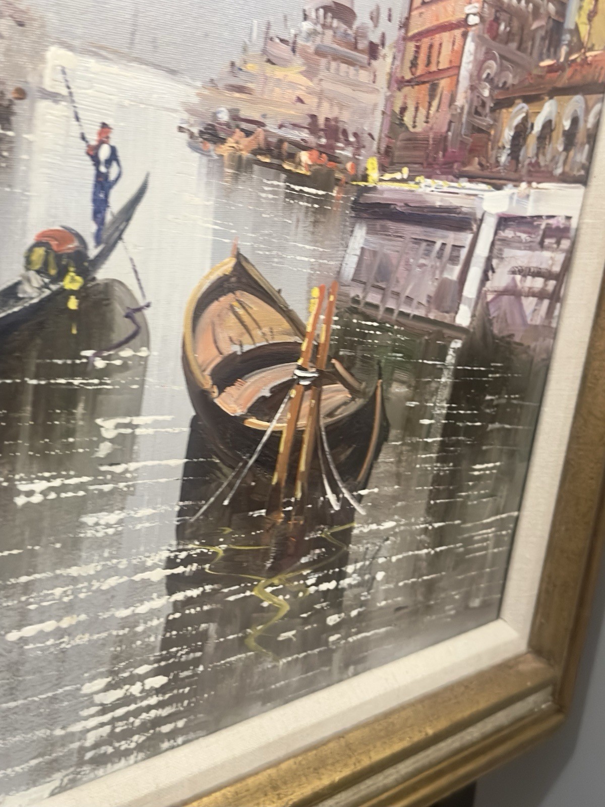 Mid 20th Century Signed Antonio DeVity Original Oil Painting Venice Italy 27×31