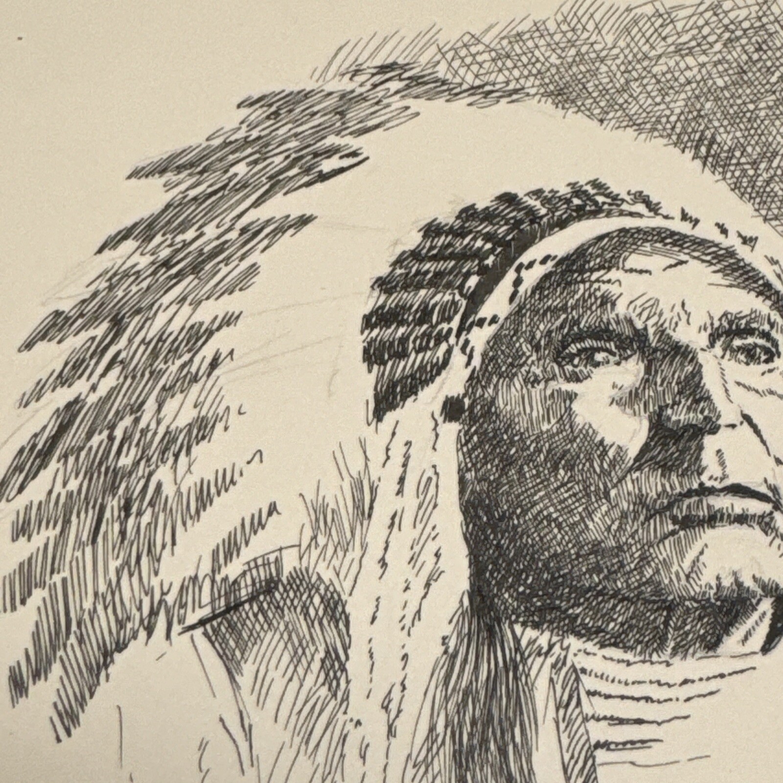 WILLIAM LEE HILL DRAWING FAMOUS NATIVE AMERICAN INDIAN PORTRAIT TRIBAL LISTED