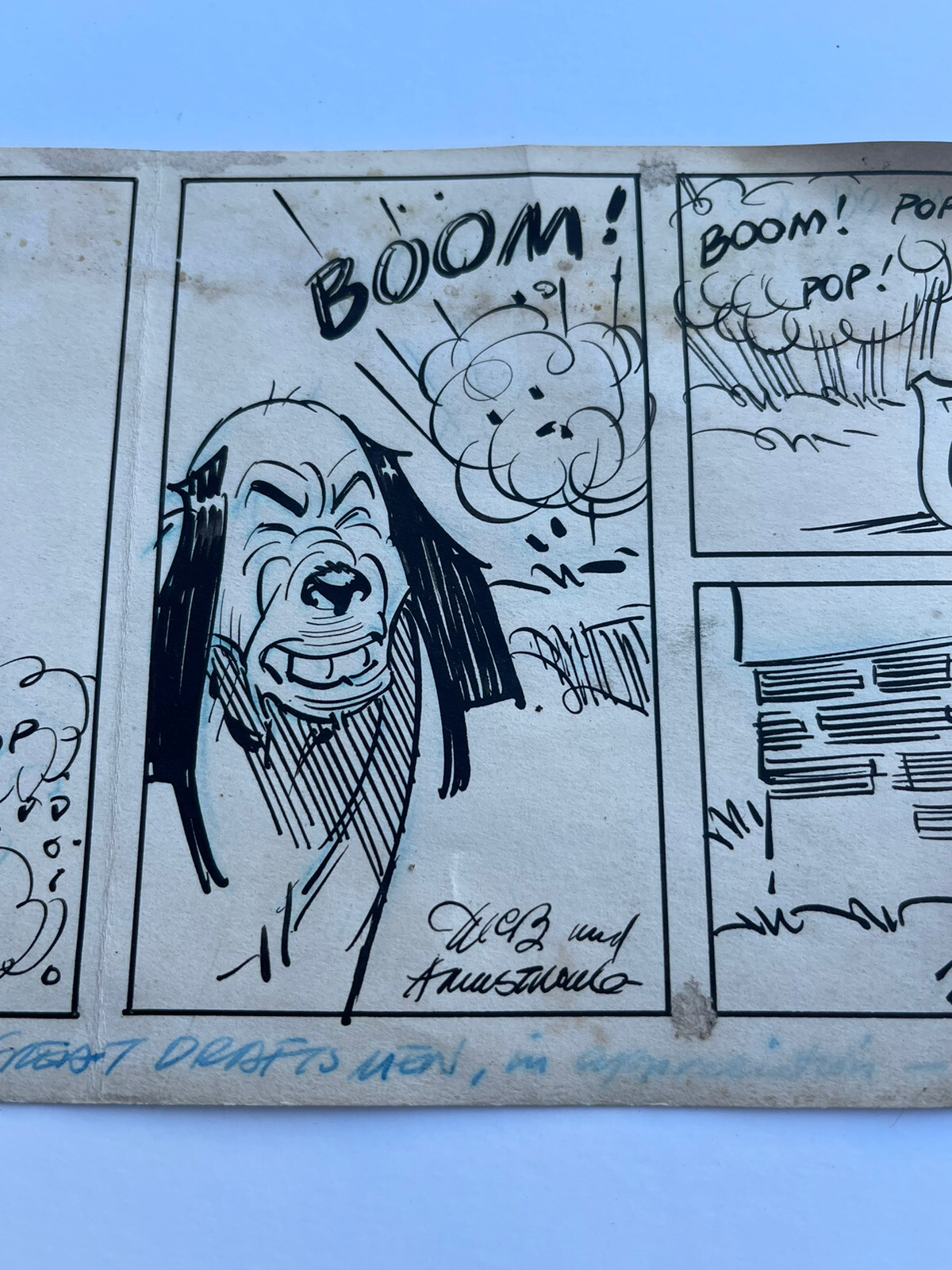 Antique Clifford McBride Illustration Drawing Comic Strip Original Art Signed