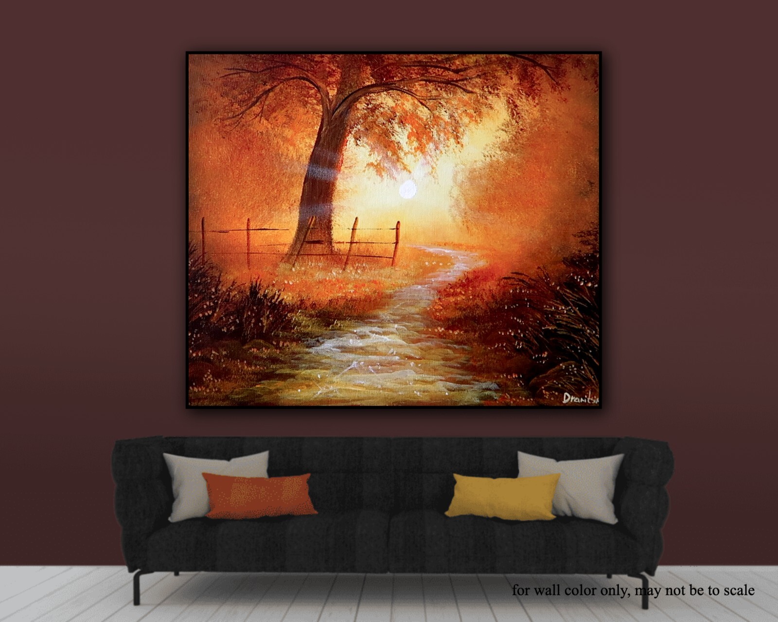 Original Acrylic Landscape Painting 12×14″ PATHWAY TO PEACE Wall Art