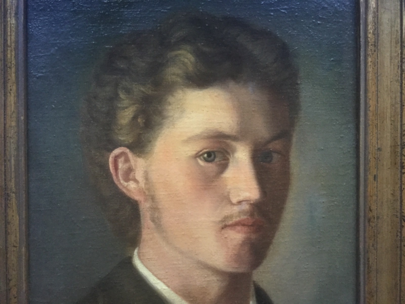 Fabulous Hungarian Anitque 19th Century oil Portrait of Young Man signed & dated