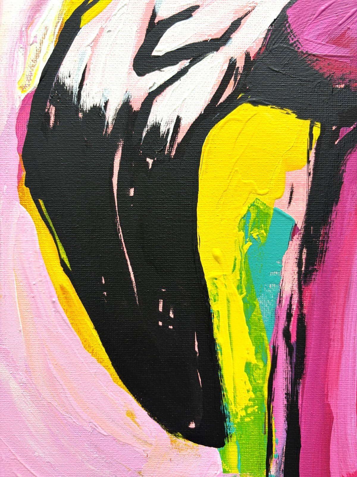 Sloog Original Art Bright Wild Expressionism Painting on Canvas 11×14 Flamingo