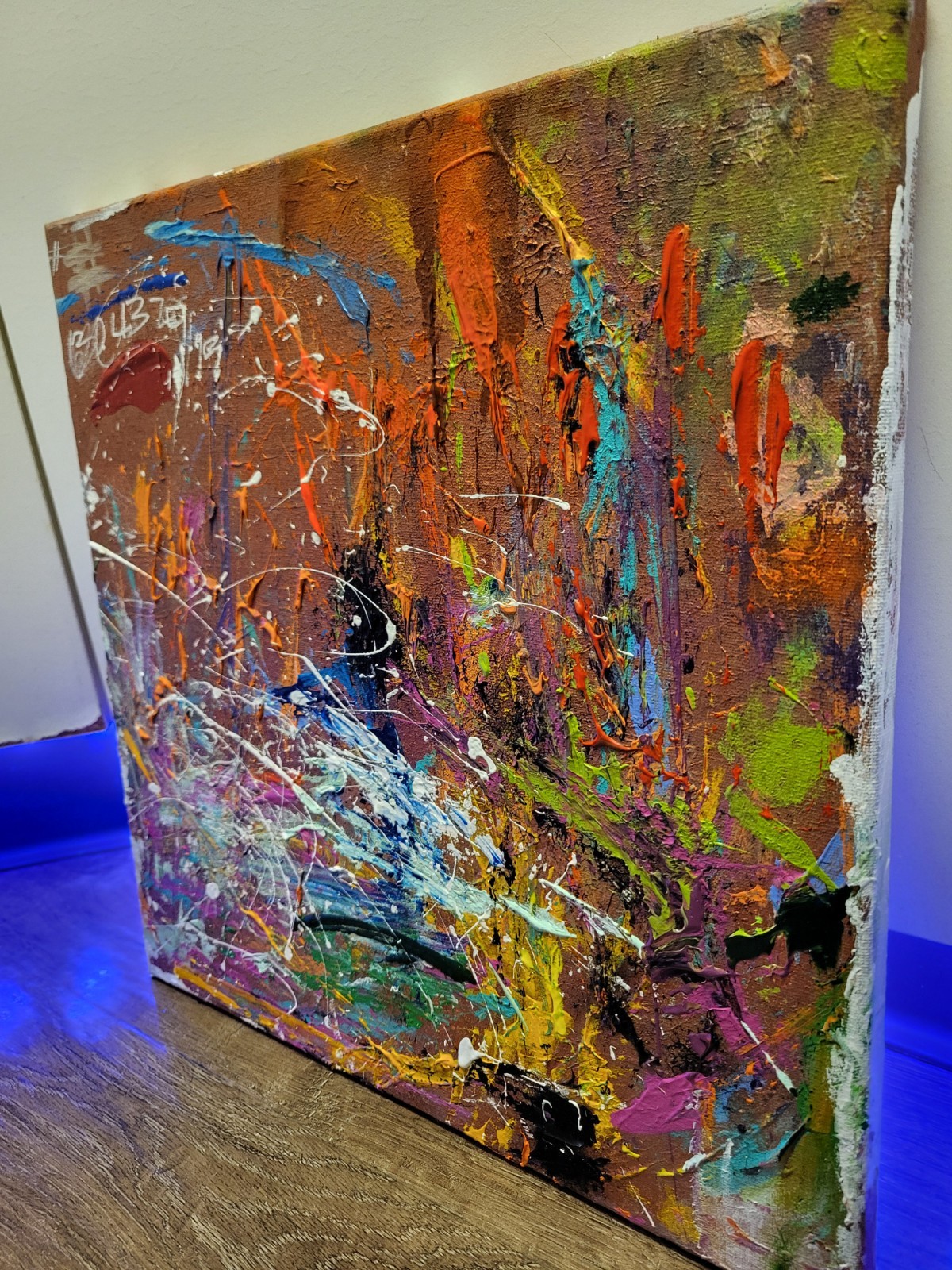 Original Colorful Abstract Modern Contemporary Art Canvas Piece 12x12in