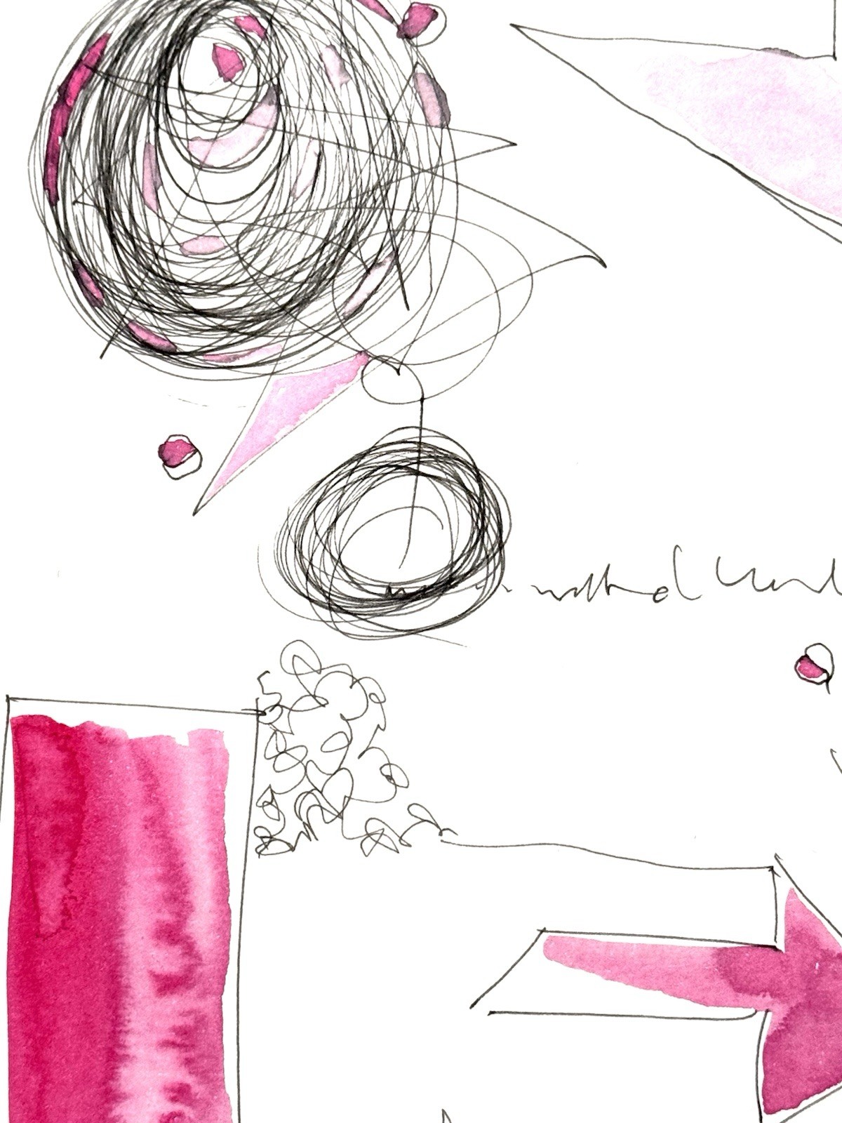 Original Abstract Expressionism 9X12 Pink Paper Colorful Handmade Signed 11