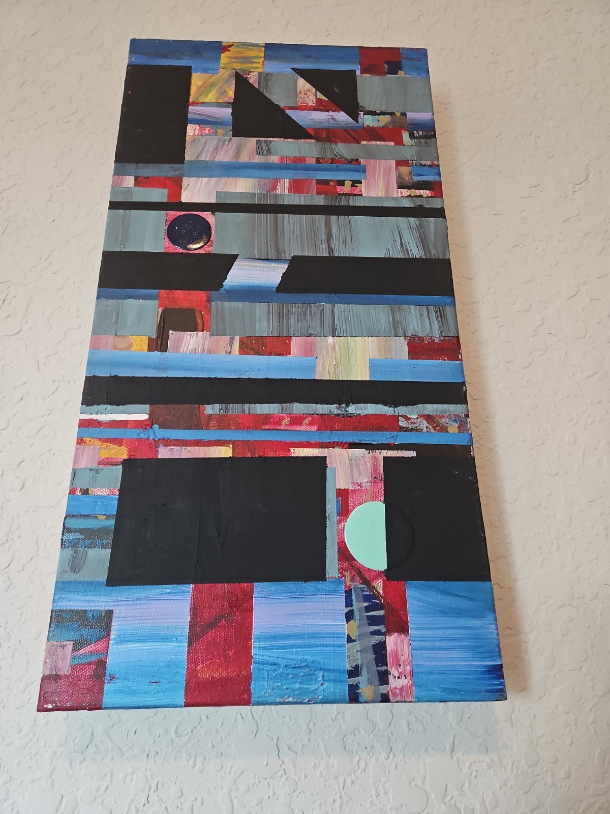 Unitled D009 By Philip Downer Original Painting Abstract Canvas 10X20 Geometric