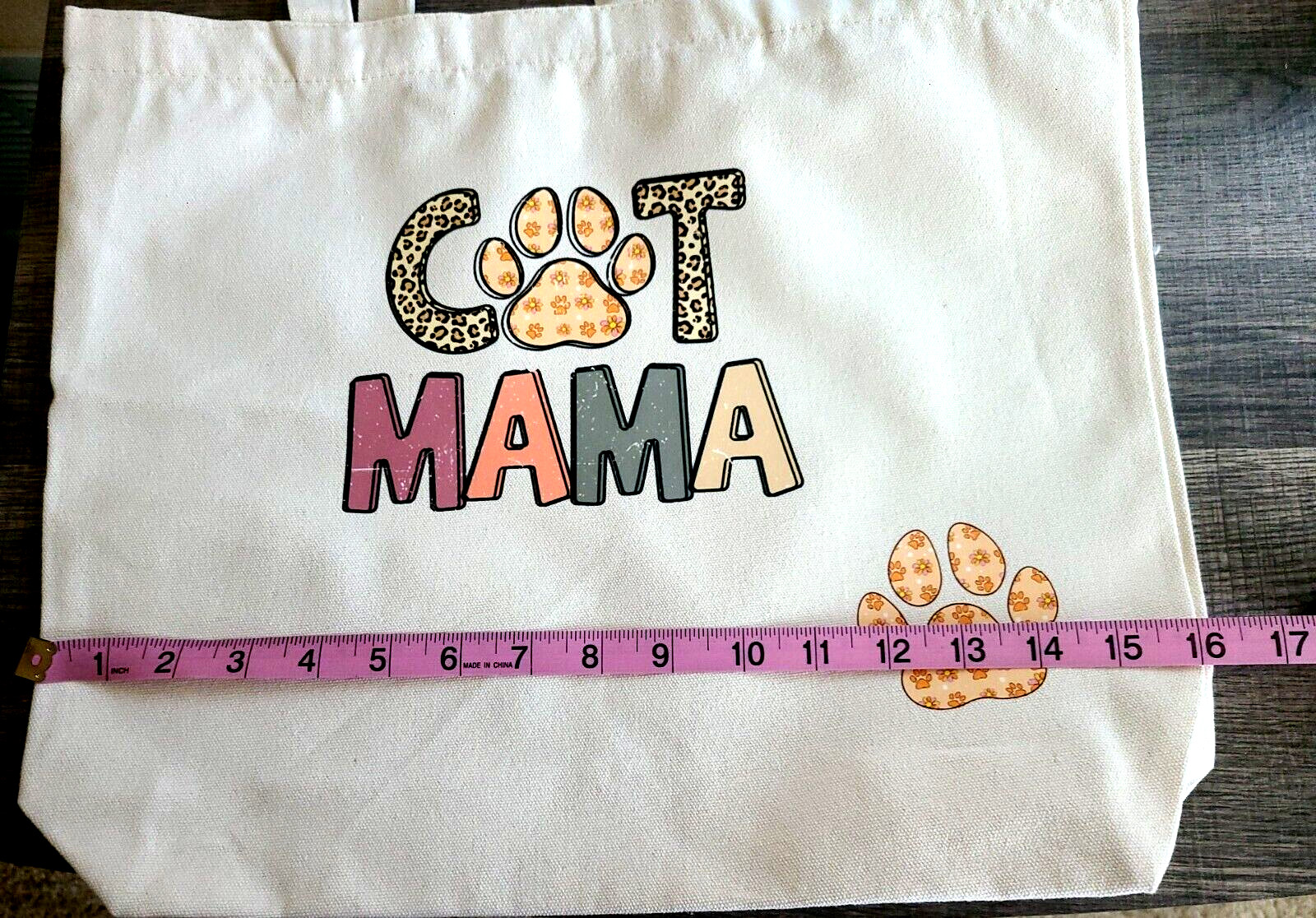 Brand NEW NOT ACEO CANVAS MAMA CAT IRON ON TOTE BAG 16x13x4 » 2000-now