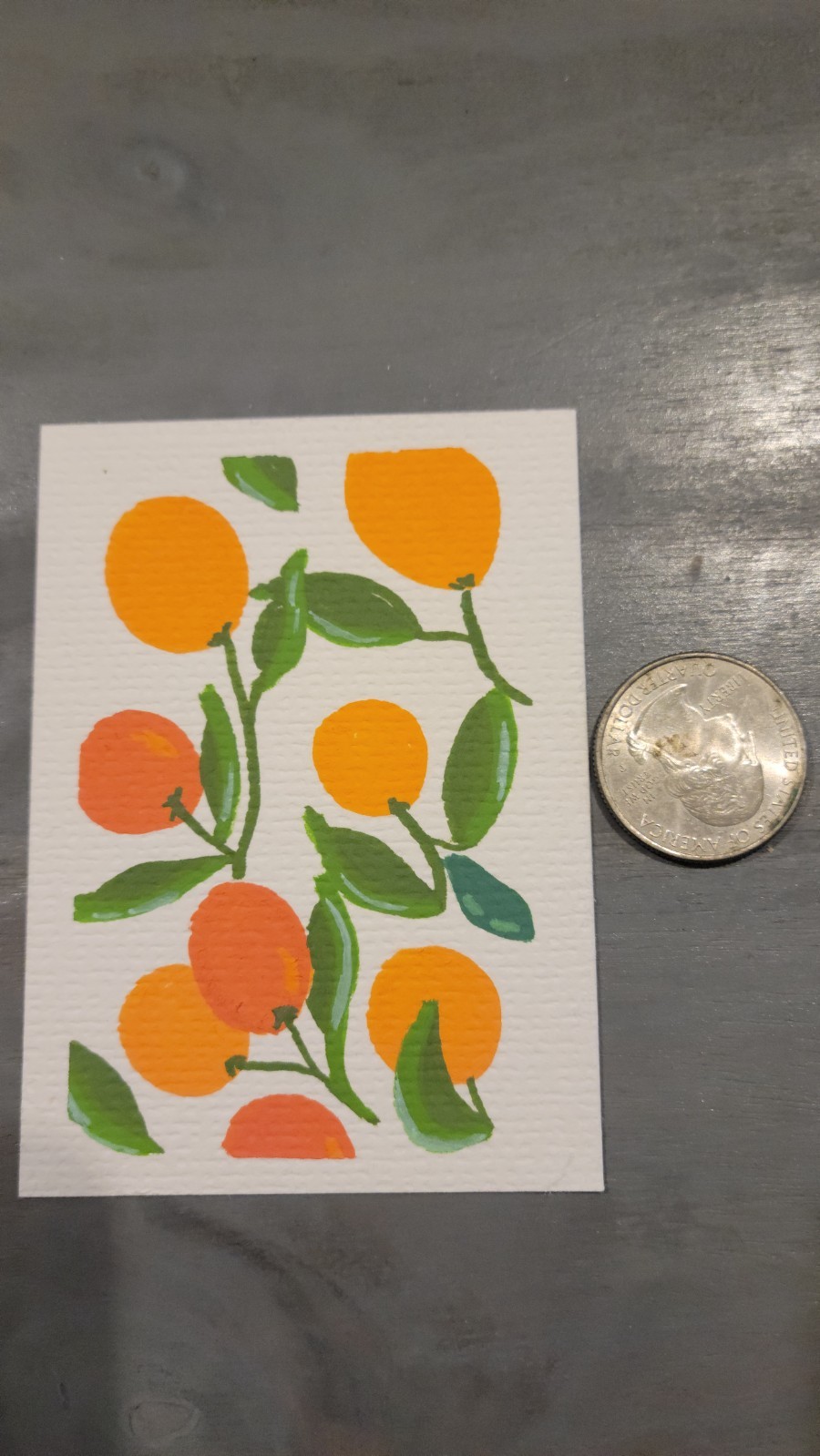 Vibrant Citrus Orchard – Original Miniature ACEO Painting