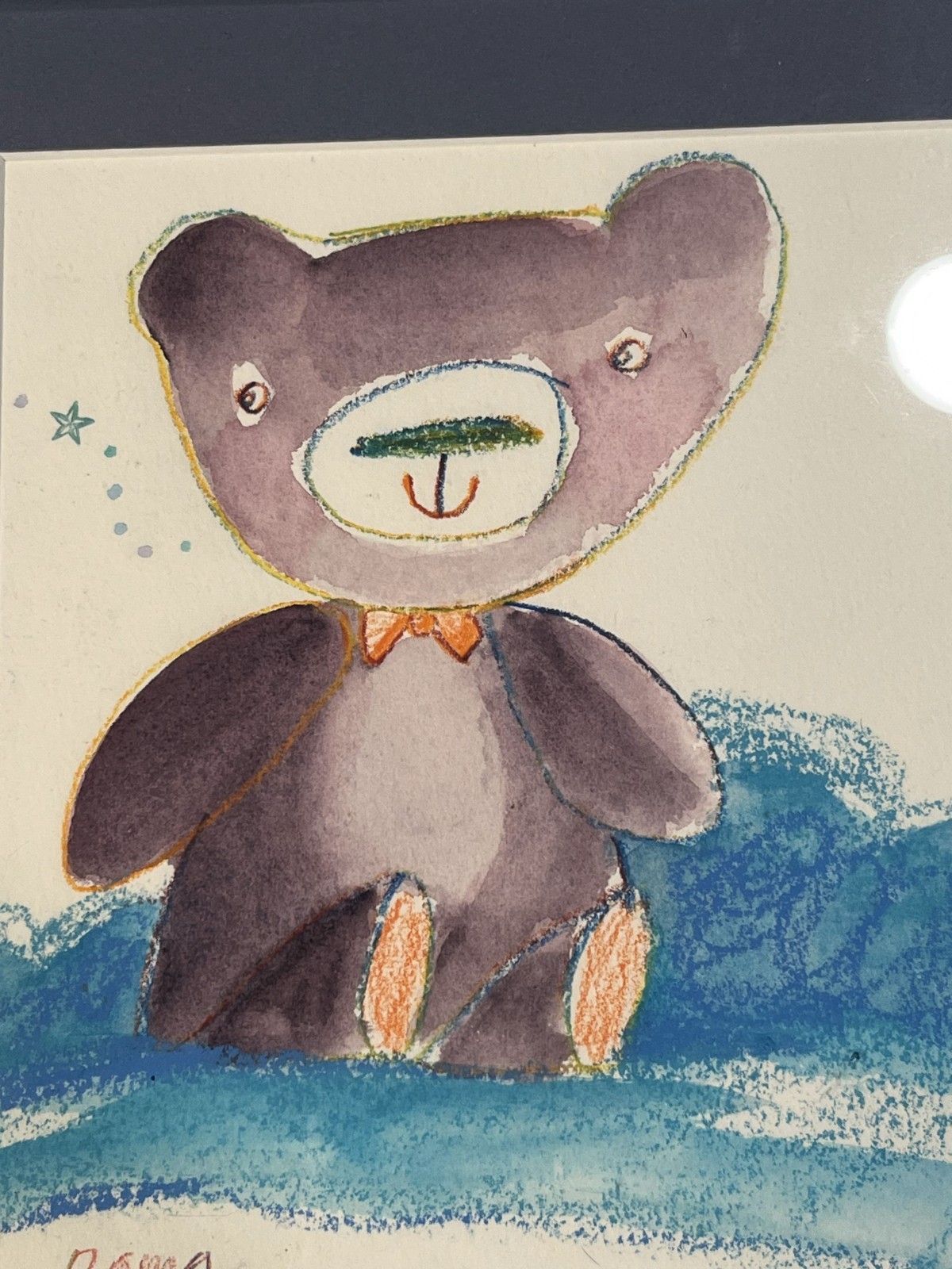 Sue Rama original watercolor painting Super Sam! Framed – childrens book – 2004