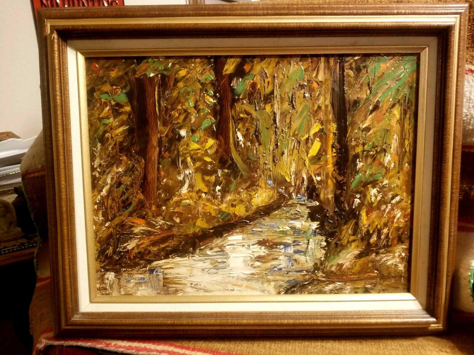 FINE IMPRESSIONIST O/B PAINTING SLIGHTLY ABSTRACT w GOOD PALLET COLOR KNIFE WORK
