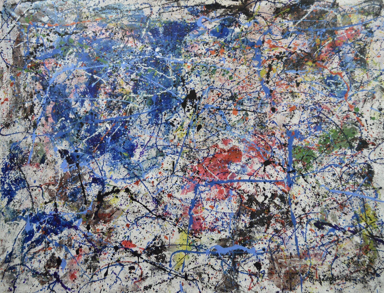 Jackson Pollock style Professional Painting 84”X62” (7 Foot) Abstract Modern XL