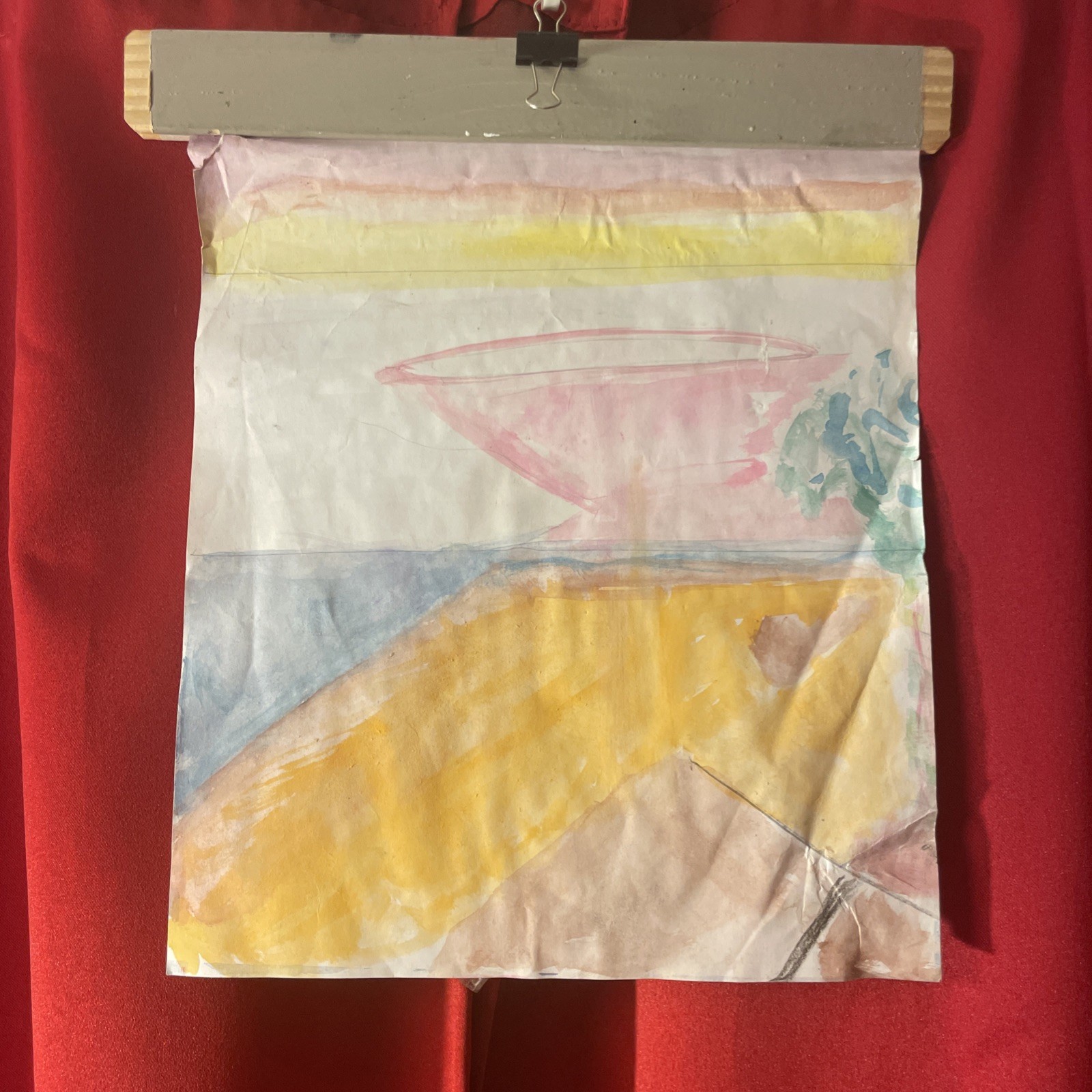Watercolor Landscape Beach Front Abstract Martini