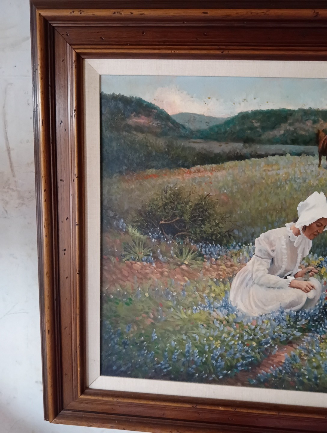 Bruce Greene Large Original Painting On Canvas With Wood Frame 1984 27.5×21.5