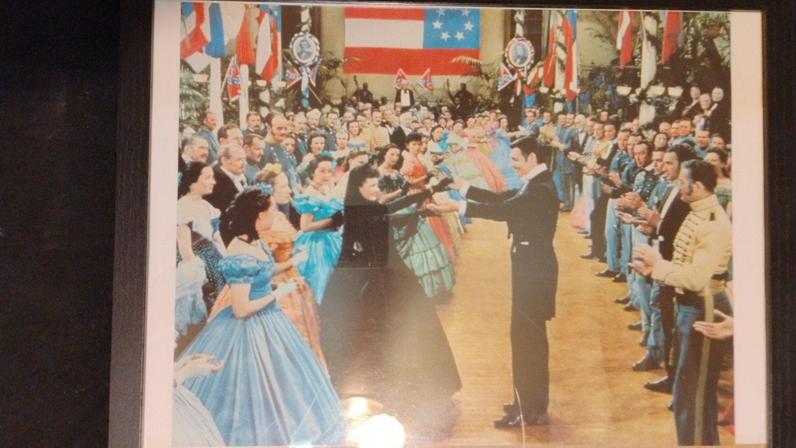 GONE WITH THE WIND FRAMED PHOTO POSTER SOUTHERN BALL RHETT AND SCARLETT DANCE