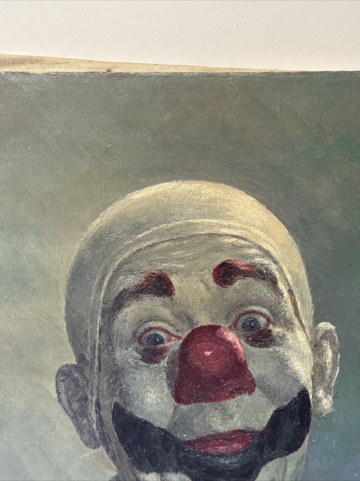 Famous Clown Painting By Veres Mid Century Portrait Circus MARGO CLARK VINTAGE