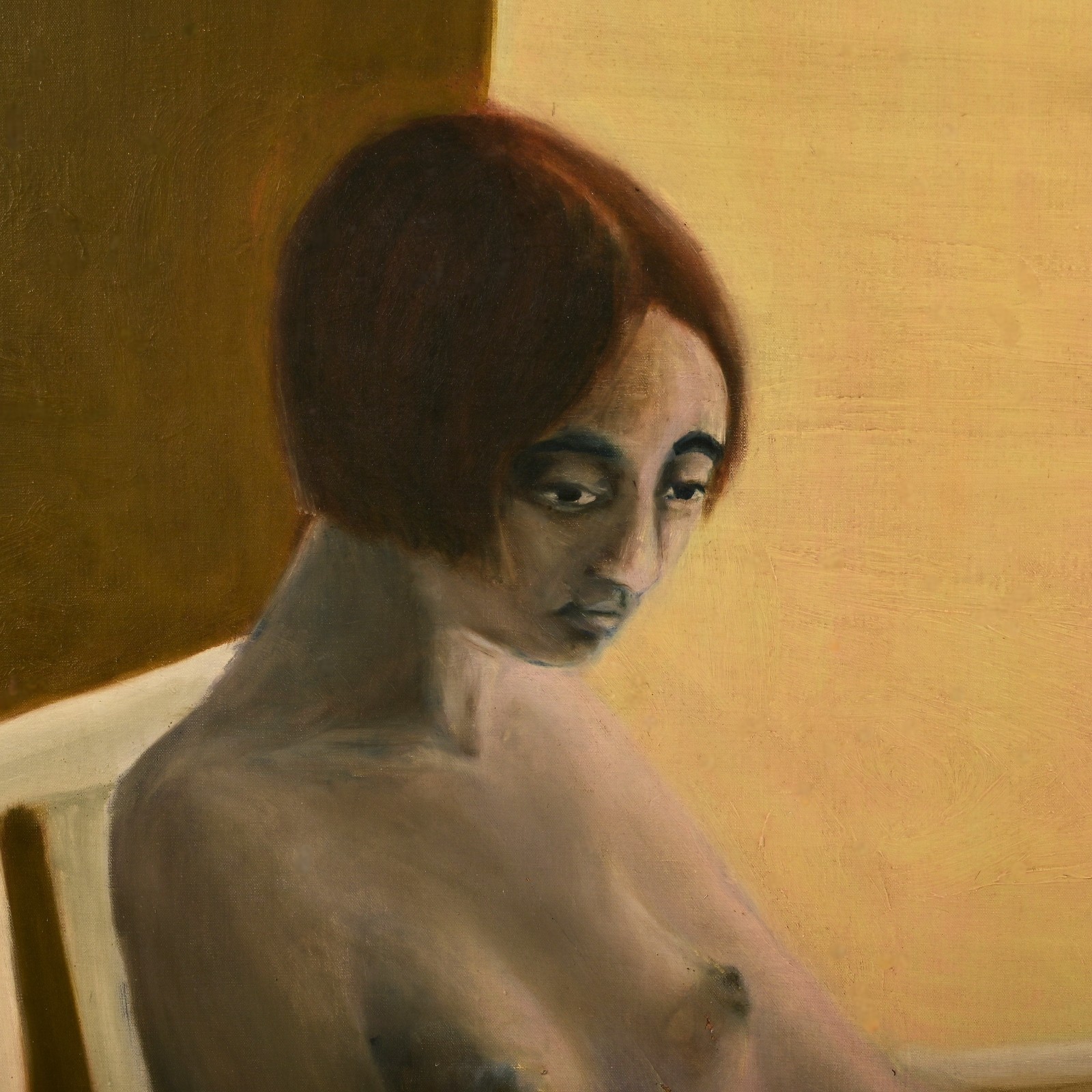 FREDERICK SPRAGUE Original Vintage Signed Female Woman Sitting Portrait Painting