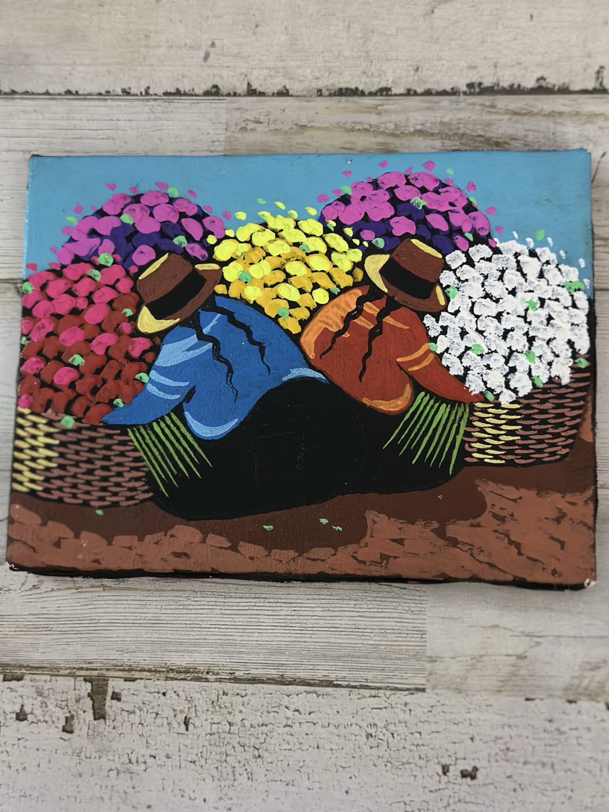 Peruvian Oil Painting on Canvas – 6.5” x 5” – Traditional Folk Art