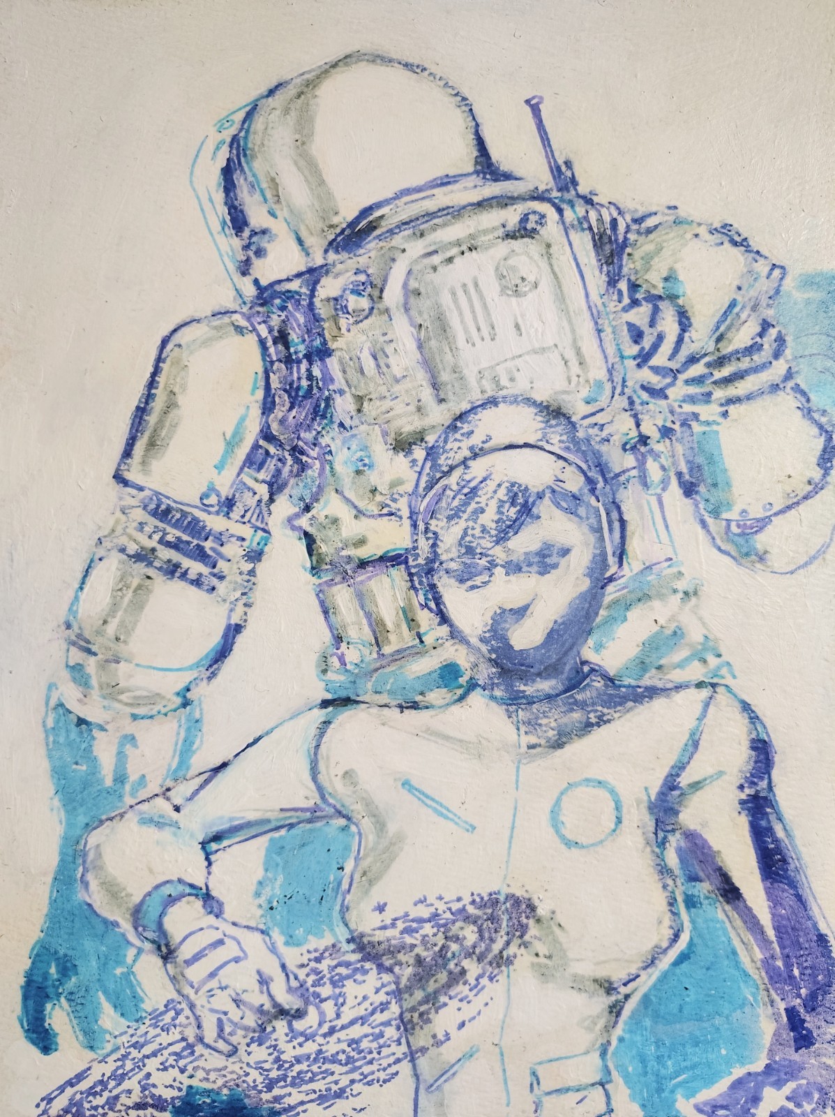 9 inch x 12 inch – Sci-fi Mixed-Media Drawing – NO FRAME by A. Avila