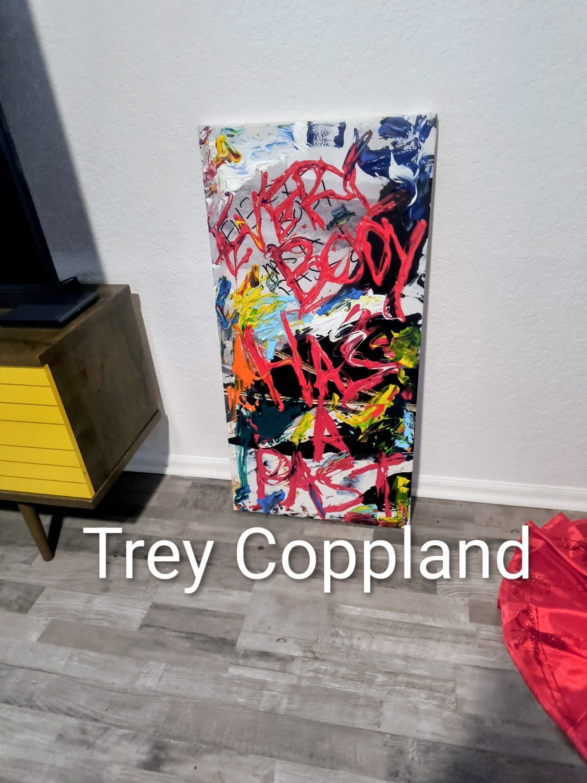 Everybody, Trey Coppland. Abstract Acrylic24+36 inches, painting Signed OOAK