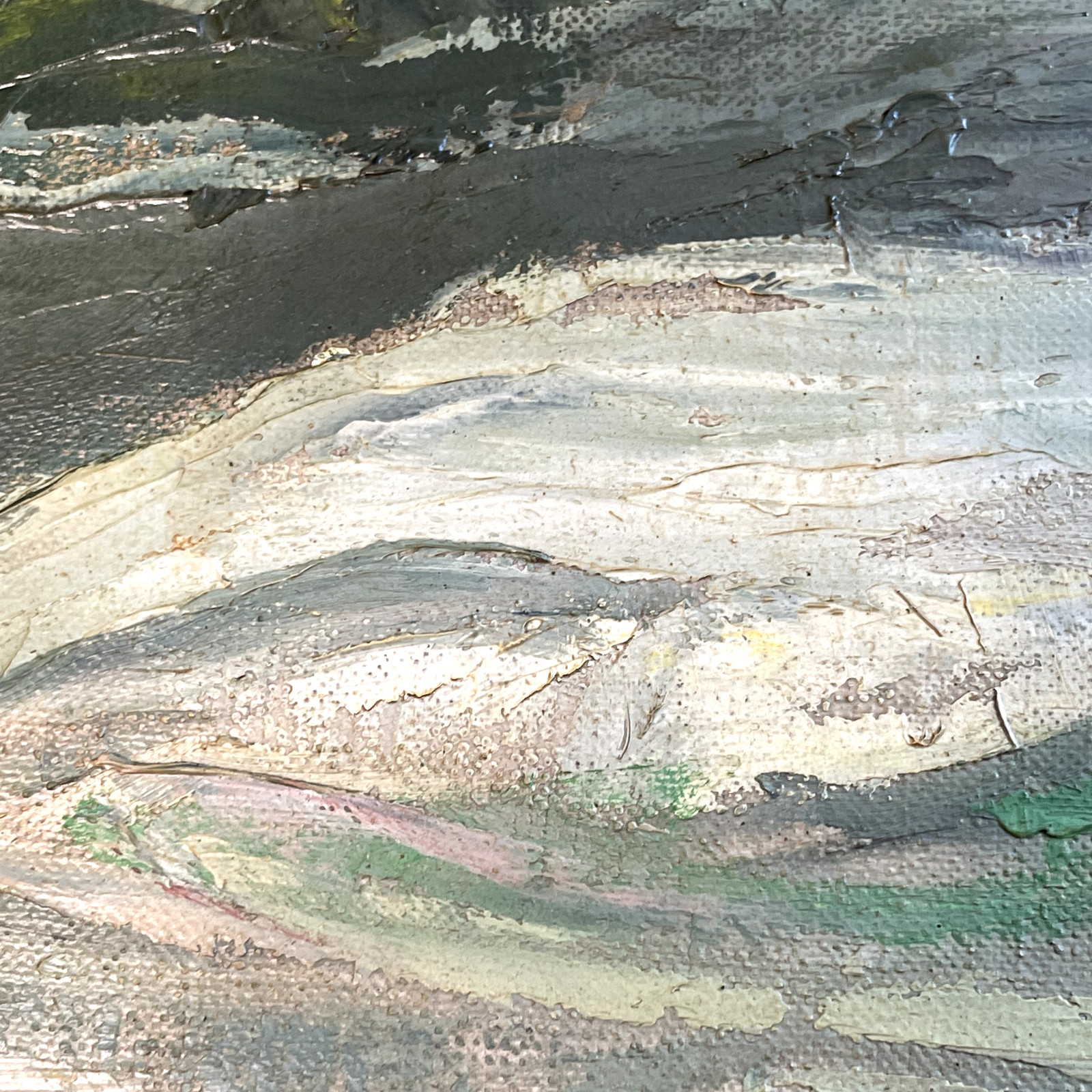 Frederic Tellander Water Waves Original Oil Painting 37 1/2″H x 43 1/2″W
