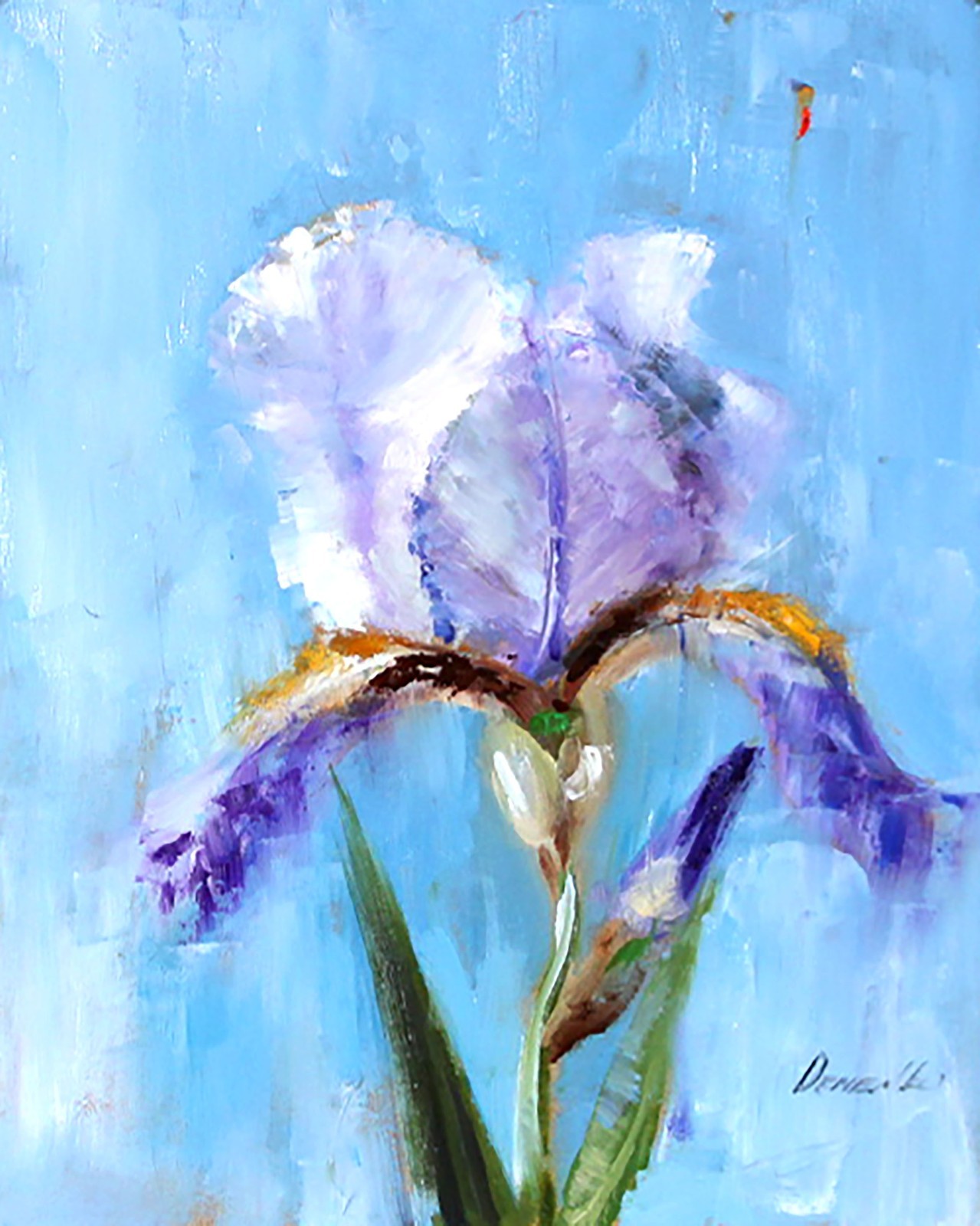 irises spring flowers Oil painting 8×10 DEMENKO NATALIA