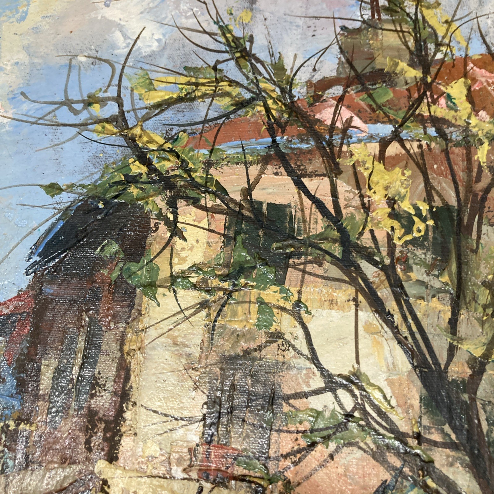 Kubur Spiro, “ Paris” . Vintage Stretched Original Oil Painting On canvas.