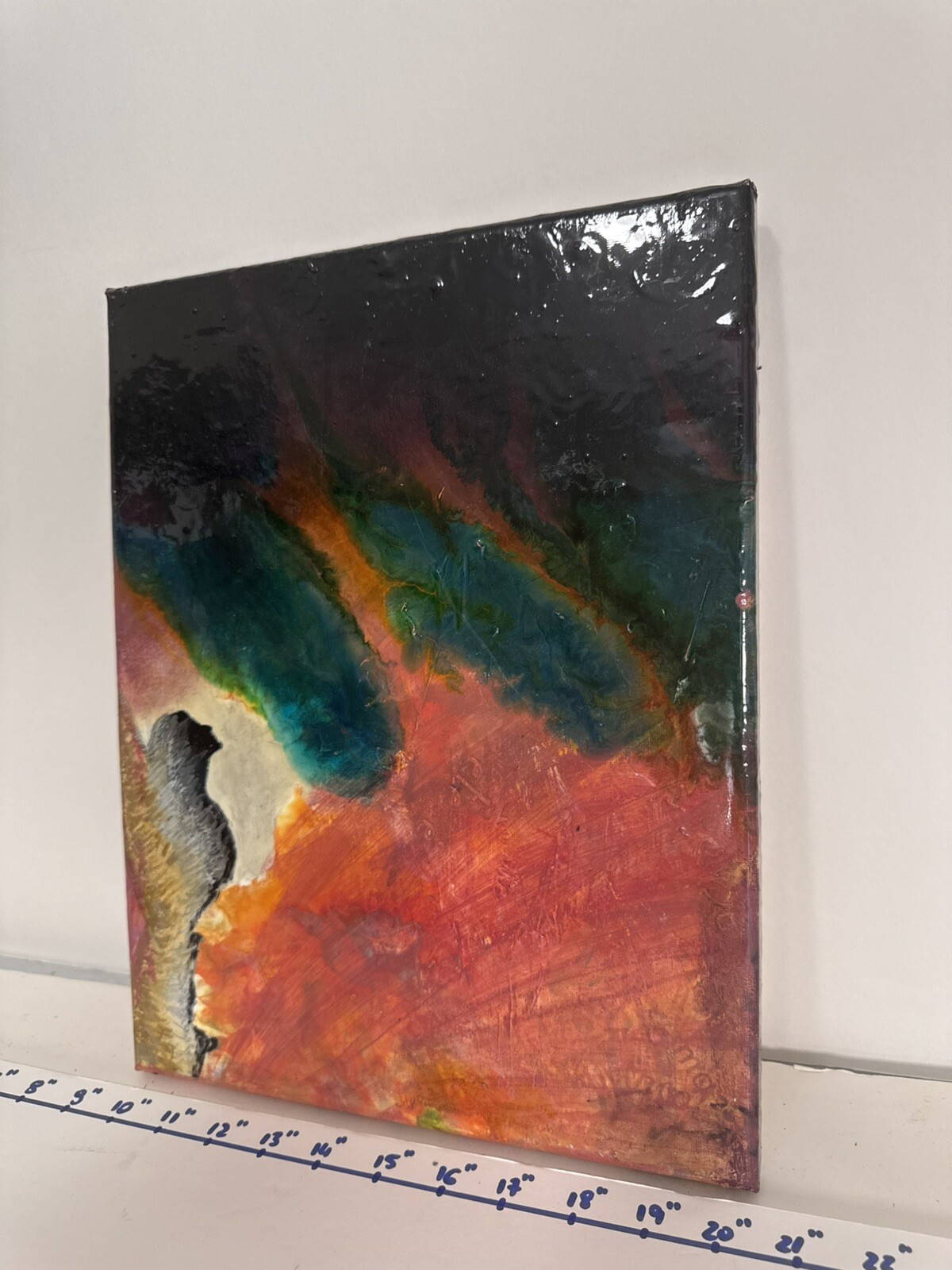Vibrant Abstract Acrylic Pour Painting – Modern Wall Art – Resin Coated