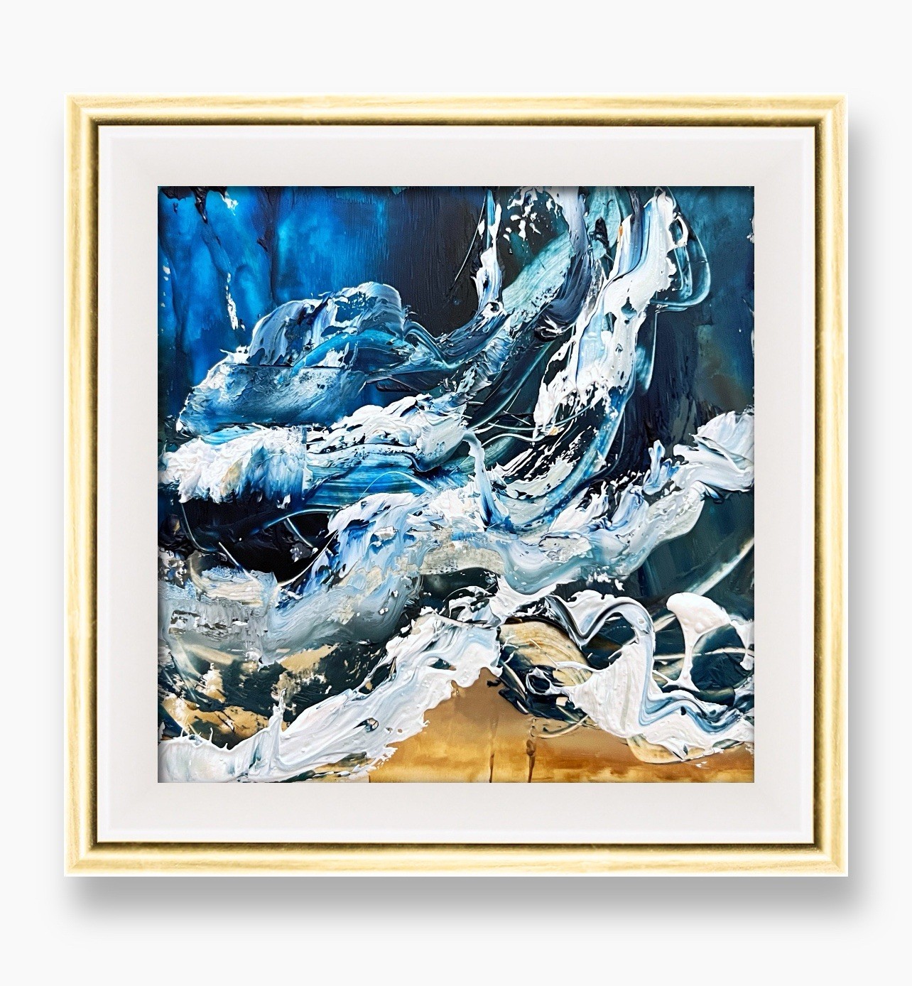 Venice Beach Surf Texture Painting • Expressive Sea Painting • Nautical Decor 6”