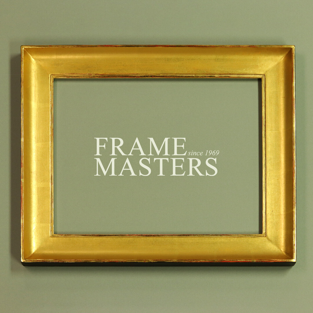 2 1/4″ & 3 1/2″ Scoop Profile Wood Picture Frame Gilded In 22k Gold Leaf – USA