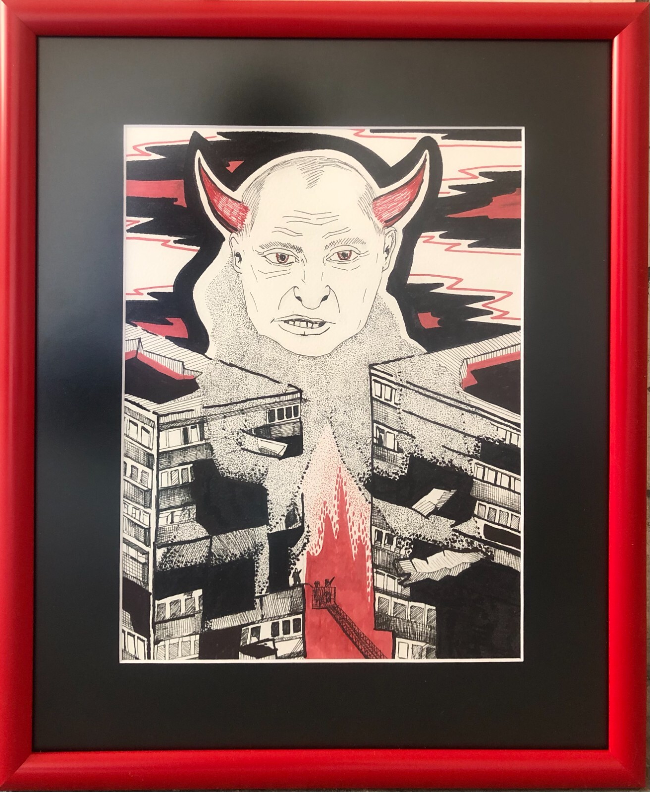 Painting by Ukrainian artist Kostyuk-Shostka «Devil Putin»
