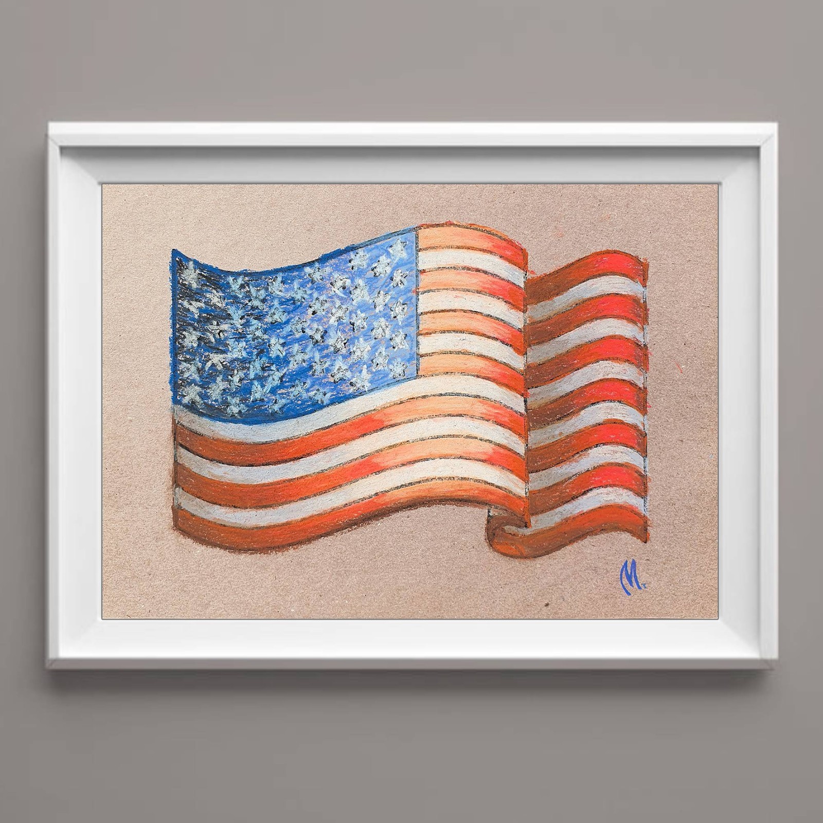 USA Flag Original Painting Patriotic New York Original Wall Art Home Décor