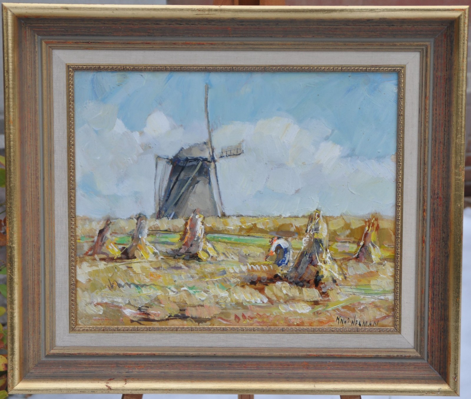 KNUT NORMAN 1896-1977 Framed Oil Painting on Wood, OOAK Signed Sweden 47×55 cm