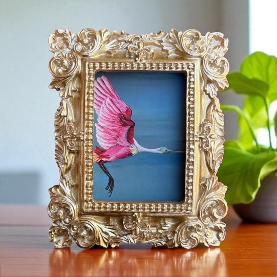 Mini Framed Print of Handmade Painting • Bird Lovers • Animal Lovers • Gift Idea