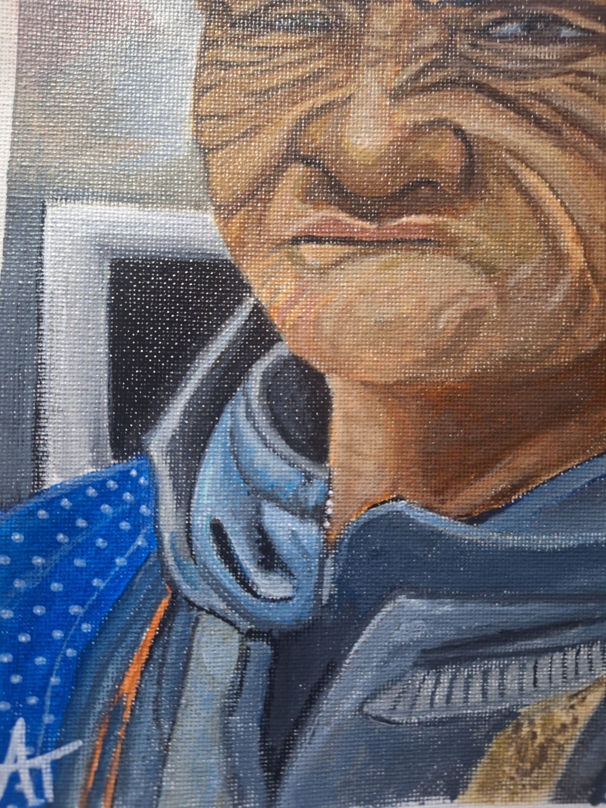 Figurative Contemporary Grumpy Old Man 8×11 Canvas Paper
