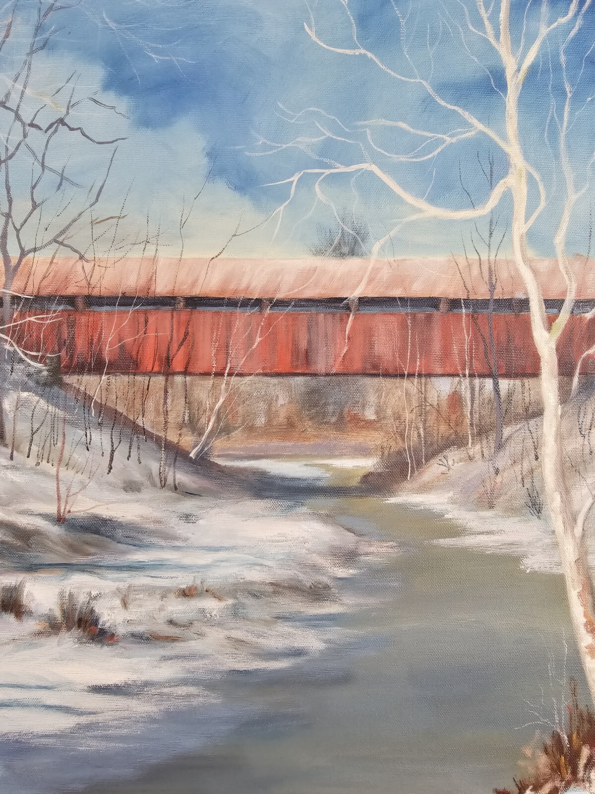 Vintage Original Signed Carl Mitchell Oil Painting 30.5×24.5 Framed Art VTG 1965