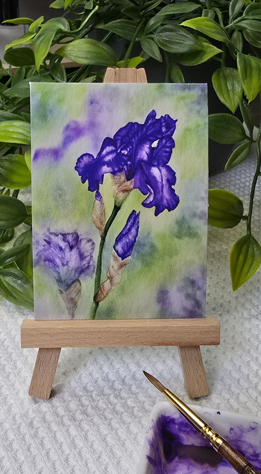 ACEO Print of Original Watercolor painting «In The Garden» by Rebecca Bryan