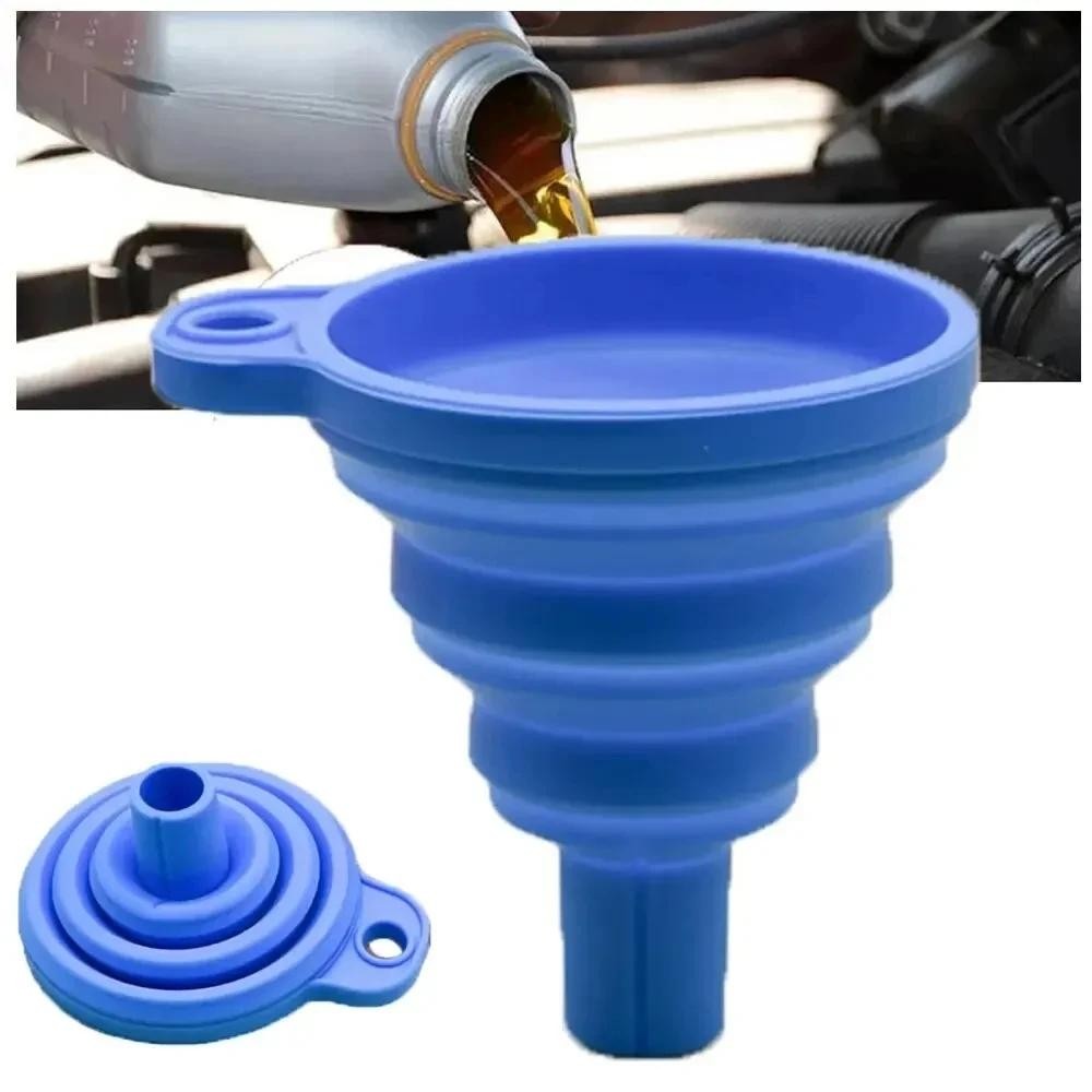 Foldable Silicone Car Funnel for Oil, Coolant, Washer Fluid | Universal Fit