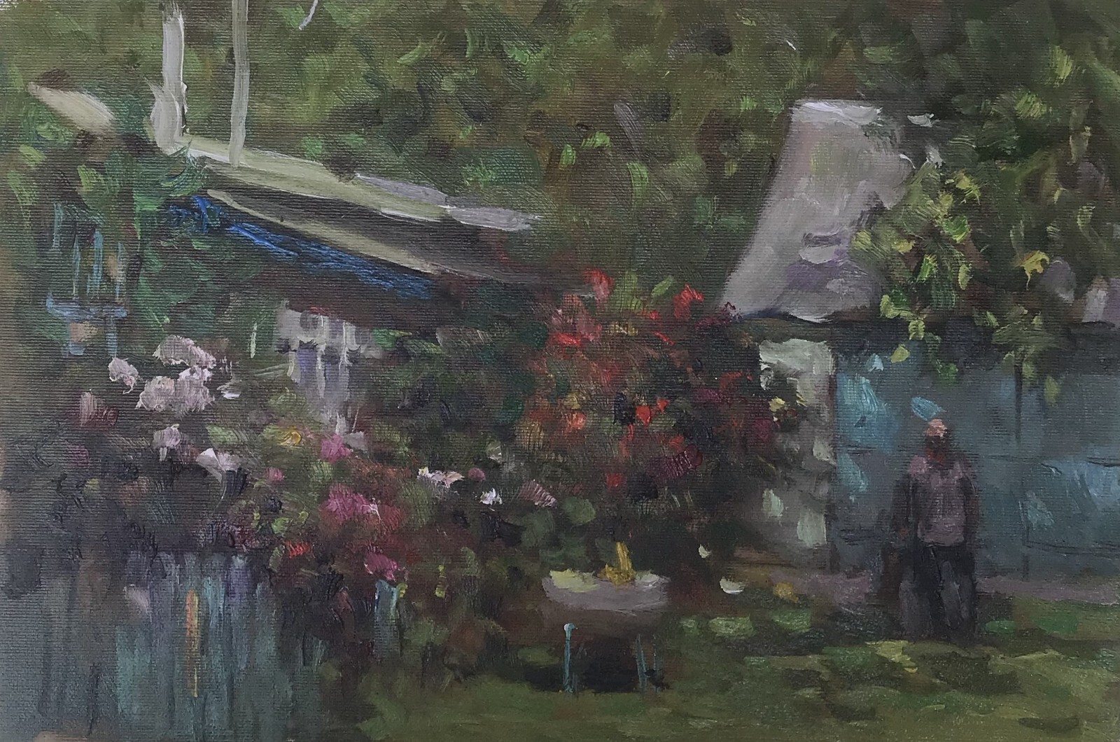 Oil painting Blooming May Ukrainian decor original art