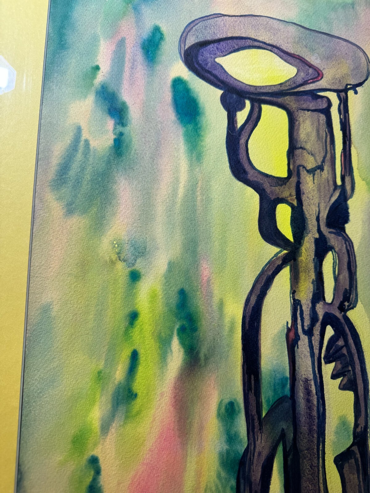 William Ferguson «An Abstract Composition» Watercolor Painting -Framed