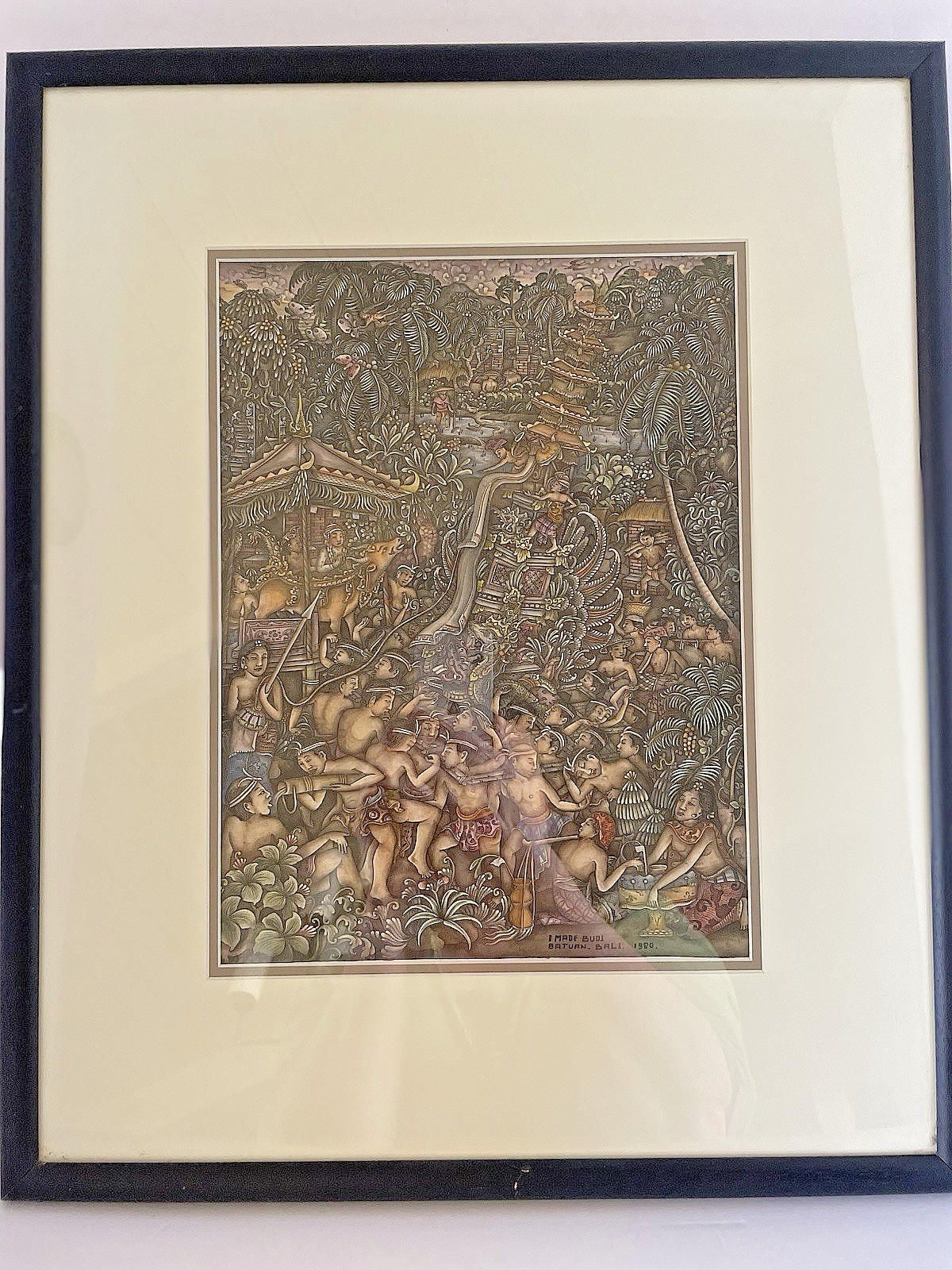 I Made Budi (1932-2017) Painting, Batuan School of Bali, 1980