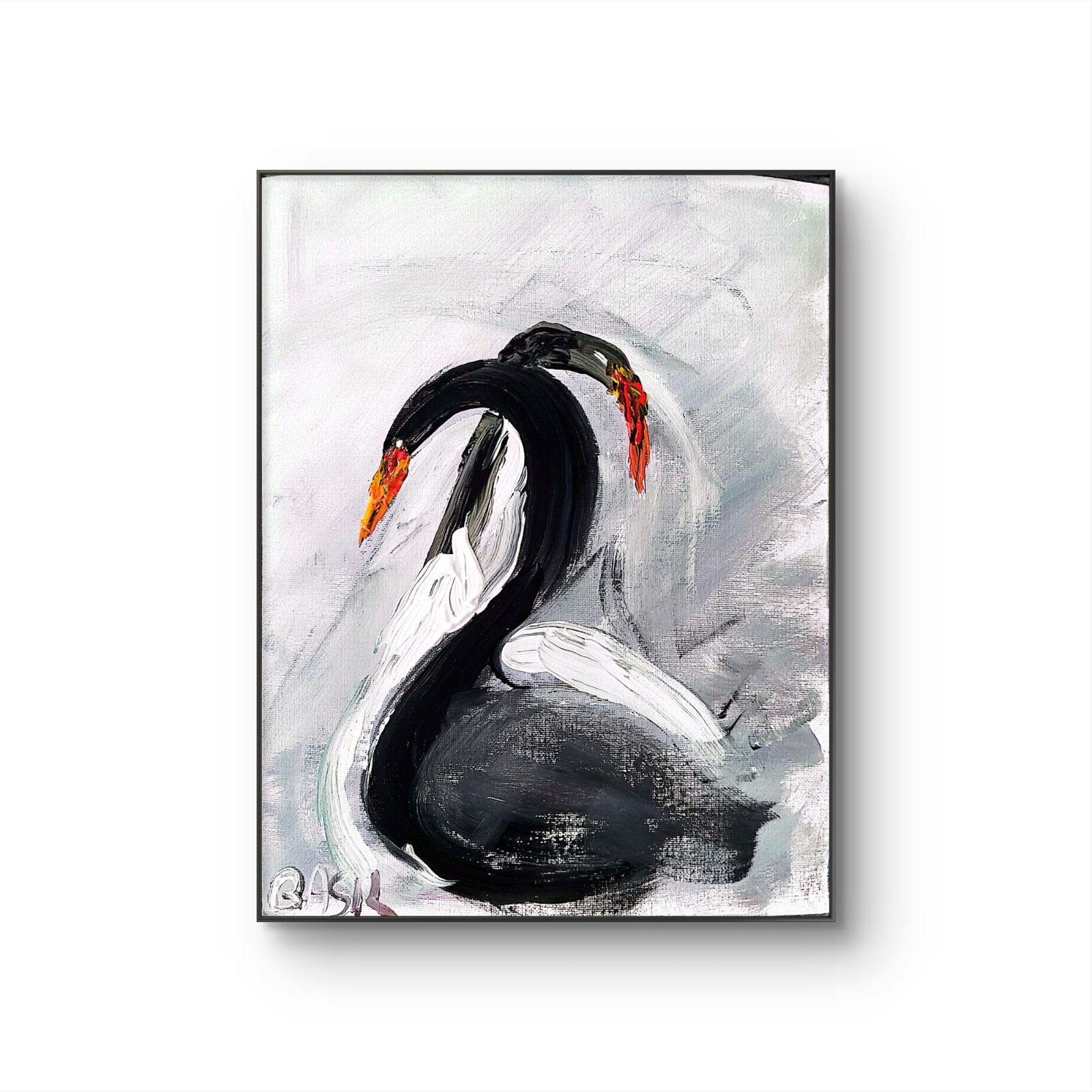 Swans Original Expressionism Acrylic Abstract Canvas