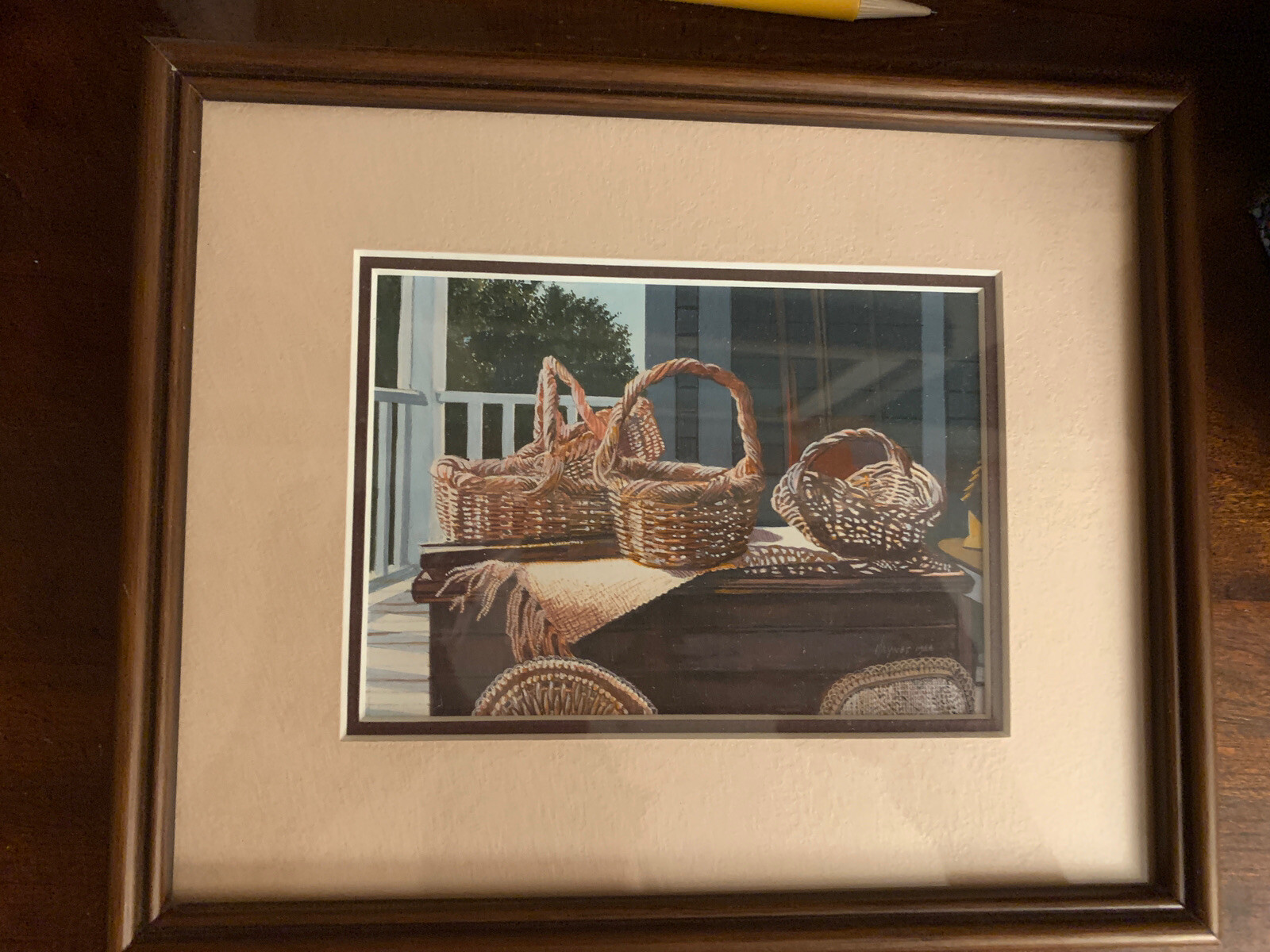 Opaque Watercolor Miniature Painting Richard William Haynes «Still There» Framed