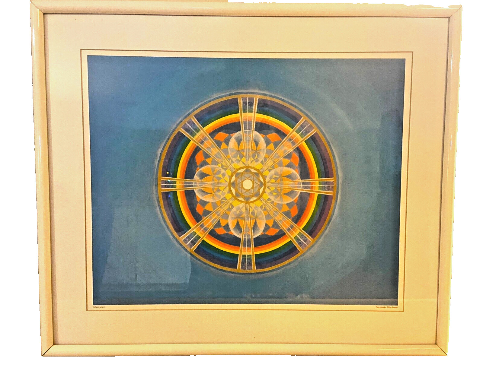 Mike Booth Starlight Mandala Digital Art Painting Framed & Matted 23×19 Print