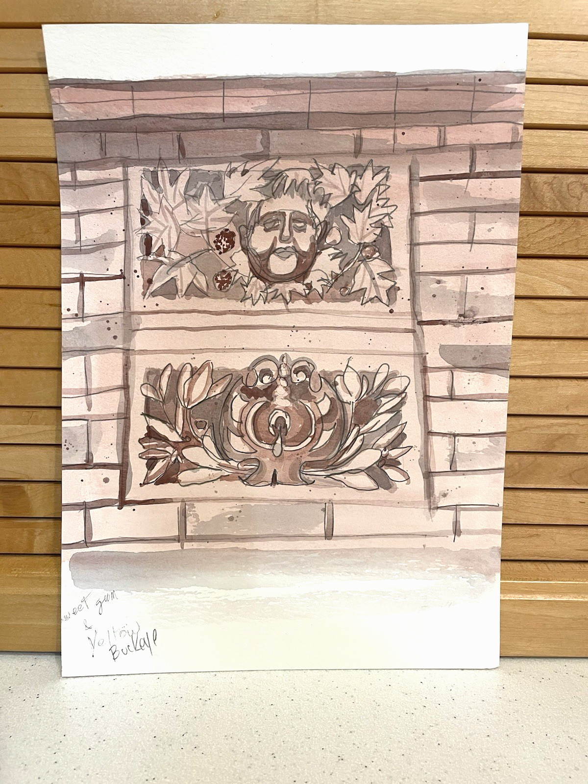 Centerville Ohio LOCAL ARTIST Dave Schneberger Sweet Gum & Yellow Buckeye Wall