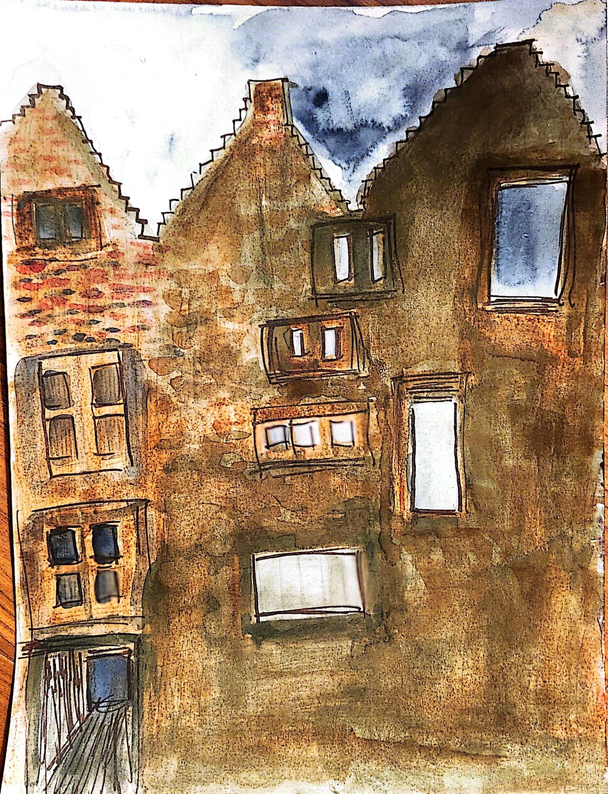 Northern Ireland Ruins Original Impressionist Watercolor 9×12 Paper Signed