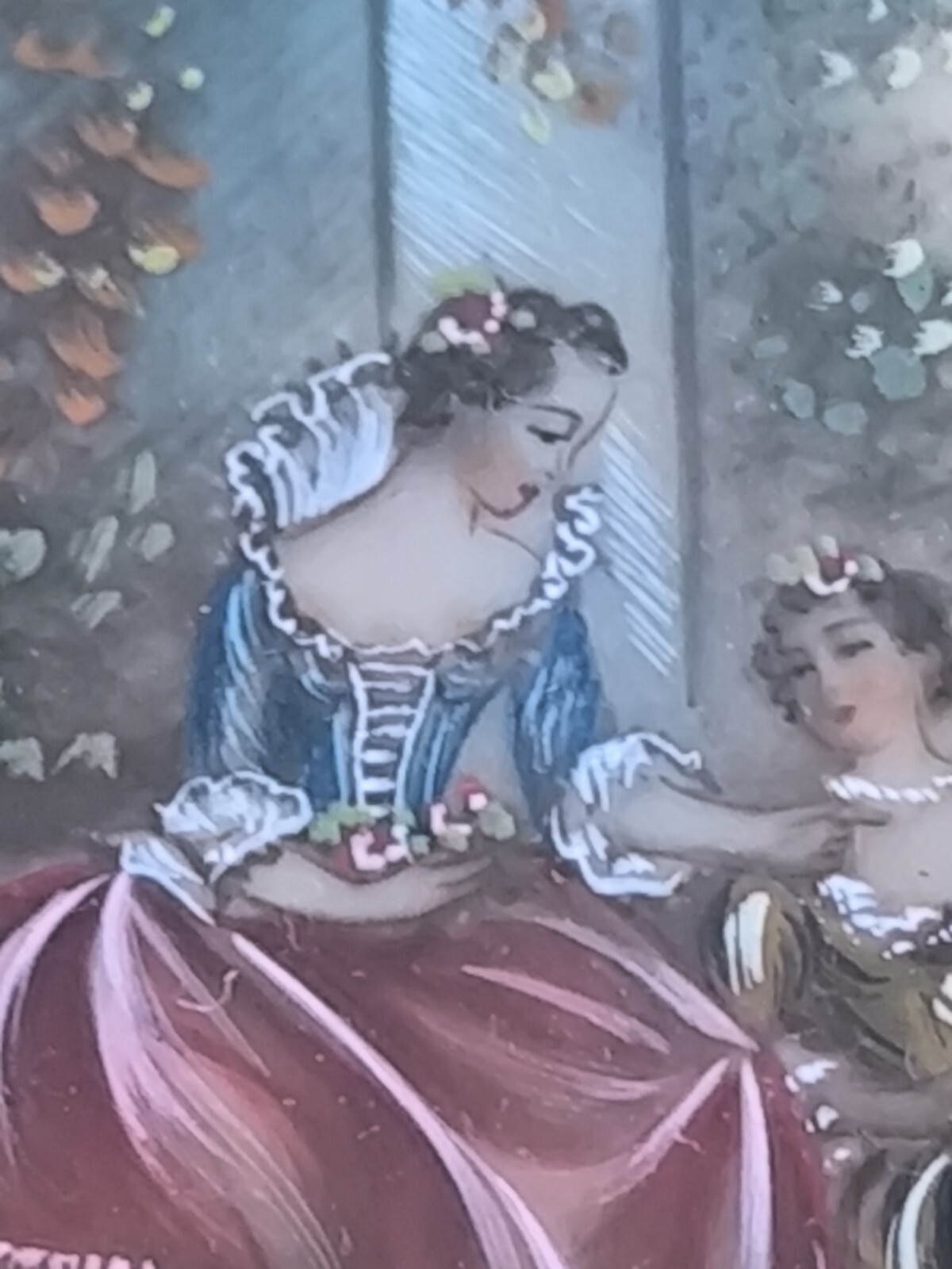 Painted Miniature ‘The Music Lesson After Nicolas Lancret’ Signed Esprit