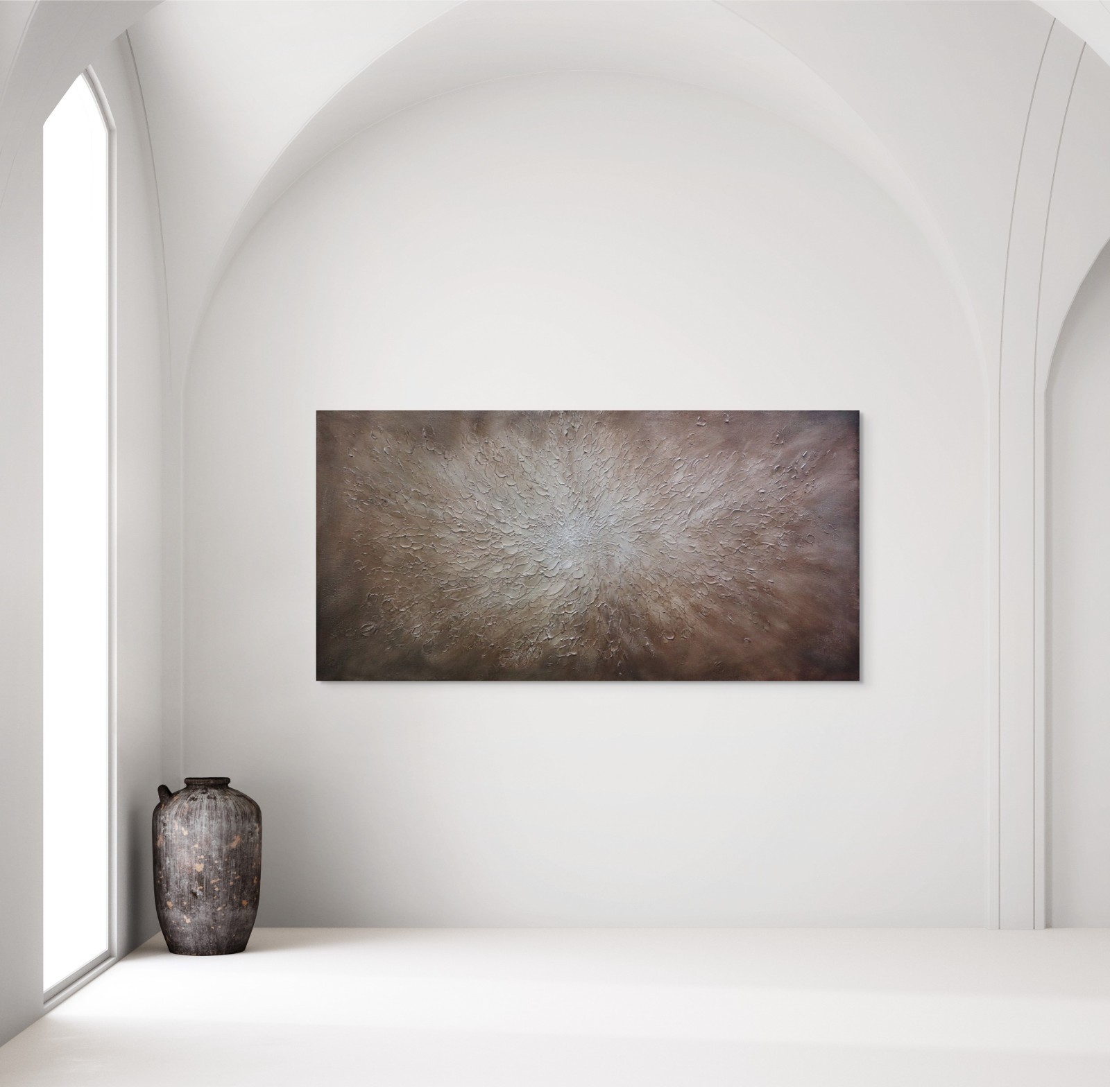 Large Neutral Abstract Painting Textured Earth Tone Wall Art Wabi Sabi Canvas